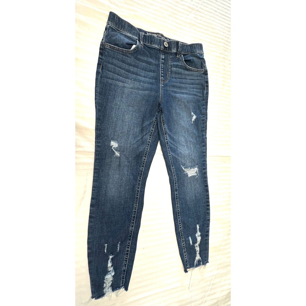 M JEANS BY BY MAURICES SUPER HIGH RISE PULL ON DISTRESSED JEANS SIZE S WAIST 31